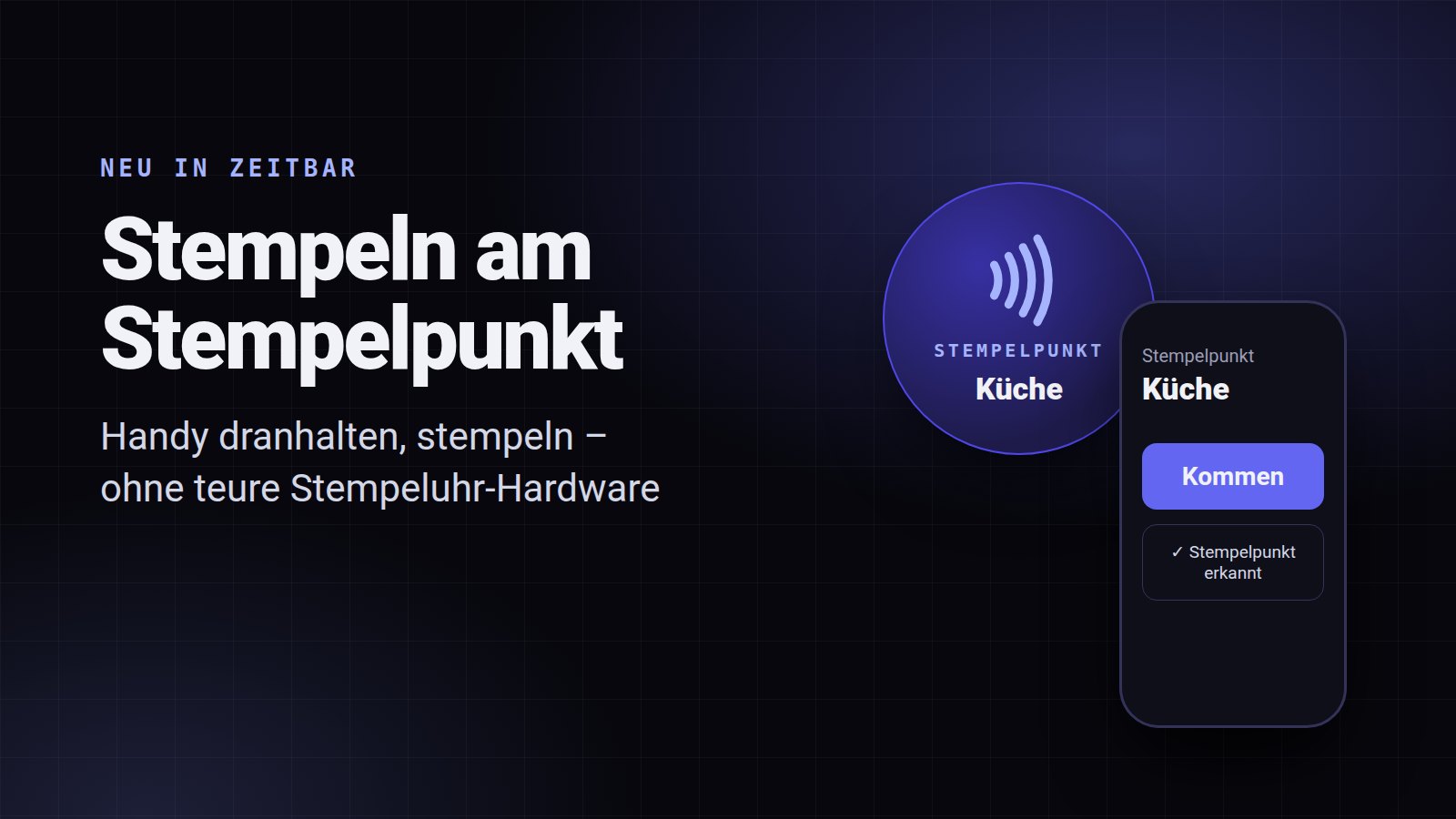 NFC-Stempelpunkt: Handy an den Aufkleber halten und stempeln